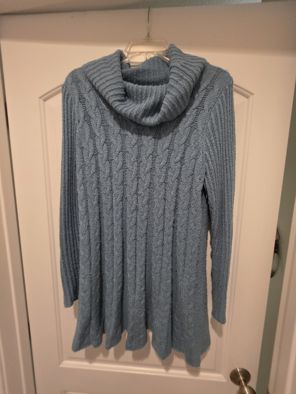 Joseph Turqoise Cable Knit Cowl Neck Sweater-Tourqoise
